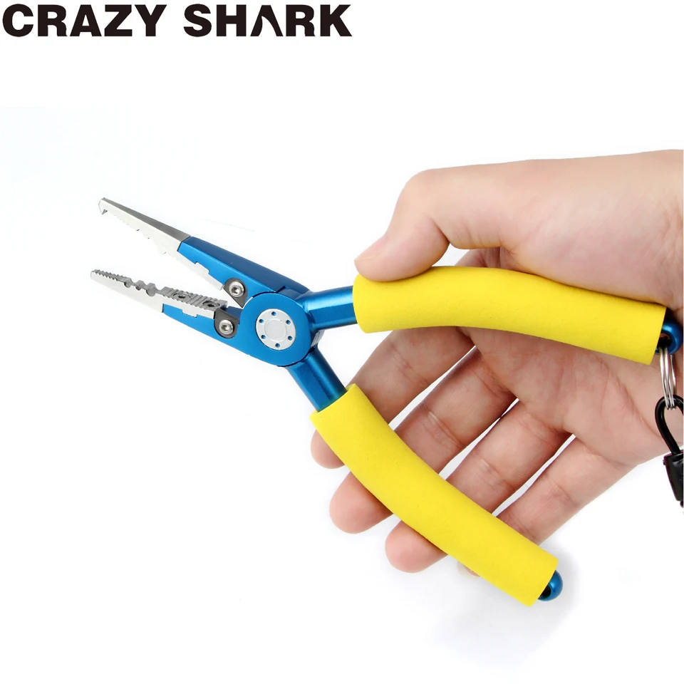 Crazy Shark Aluminum Fishing Pliers Split Ring Crimping Sleeves And Leads Tungsten Carbide Cutters Holder Tackle With Sheath
Crazy Shark Aluminum Fishing Pliers Split Ring Crimping Sleeves And Leads Tungsten Carbide Cutters Holder Tackle With Sheath