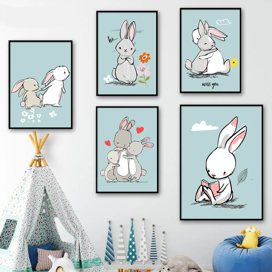 7-Space Cartoon Rabbit Family Canvas Painting Animals Wall Art Posters And Prints Nordic Style Kids Decoration Nursery Pictures
7-Space Cartoon Rabbit Family Canvas Painting Animals Wall Art Posters And Prints Nordic Style Kids Decoration Nursery Pictures
