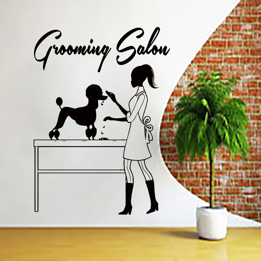 Наклейка собаки на стену Уход за лошадьми салон стены Стикеры Pet Shop собака Wall Art