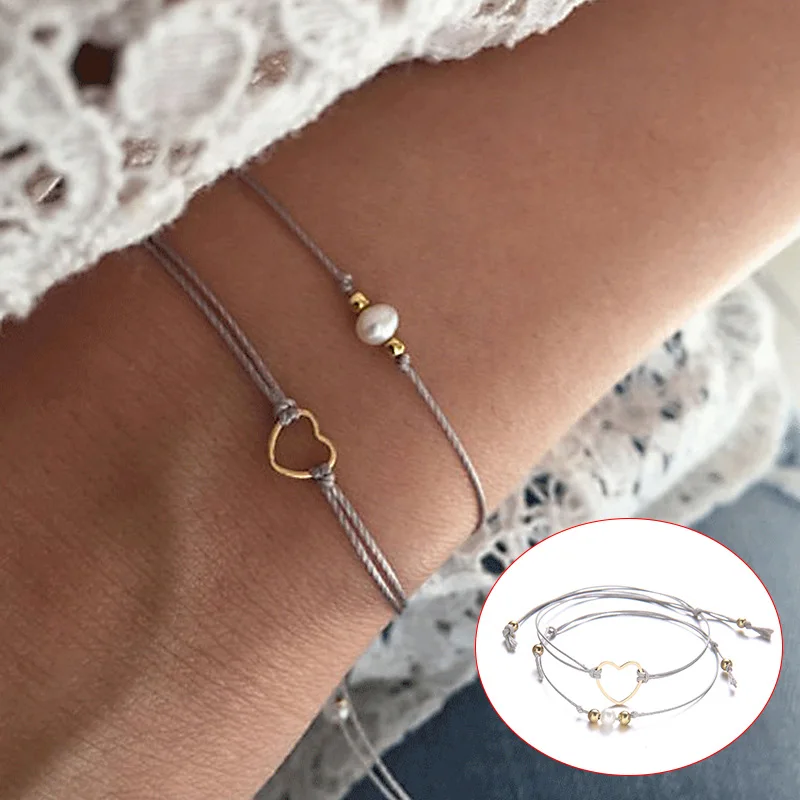 2 Pcs Women Rope Bracelet Set Bohemia Style Love Heart Faux Pearl Lady Sweet Jewelry CX17
2 Pcs Women Rope Bracelet Set Bohemia Style Love Heart Faux Pearl Lady Sweet Jewelry CX17