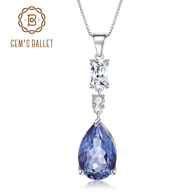 GEM'S BALLET 925 Sterling Silver 3.78Ct Natural Iolite Blue Mystic Quartz Elegant Pendant Necklace for Women Fine Jewelry
GEM'S BALLET 925 Sterling Silver 3.78Ct Natural Iolite Blue Mystic Quartz Elegant Pendant Necklace for Women Fine Jewelry