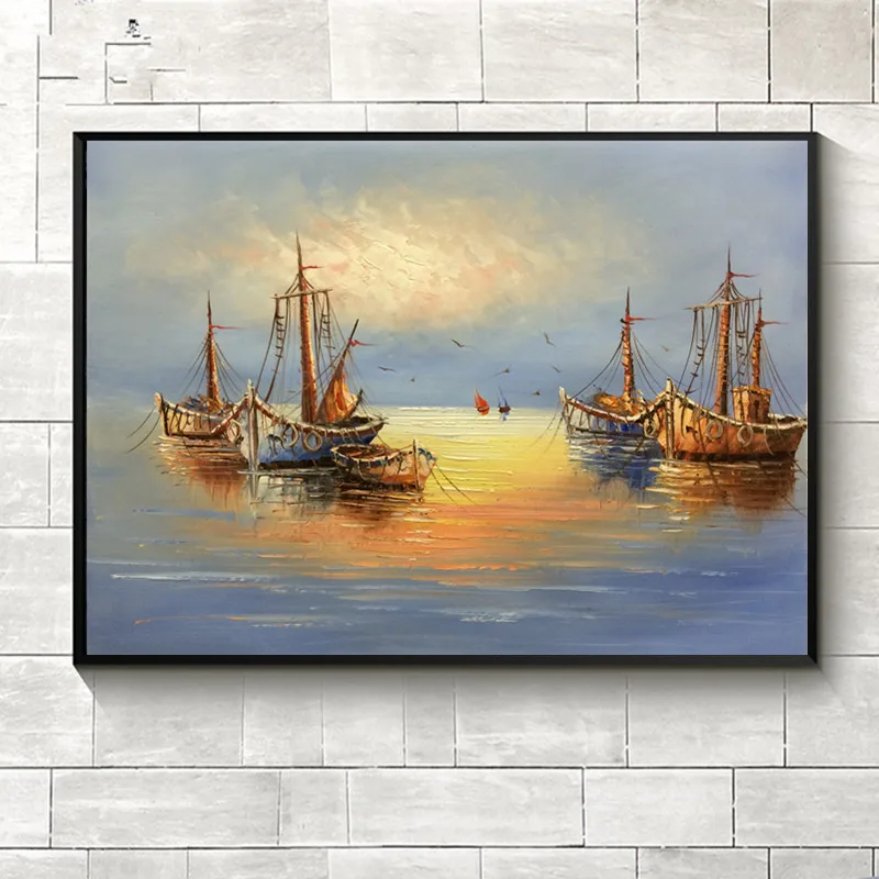 Hand Painted oil painting on canvas Morning sea sailing boat decorative Classic patterns wall art home pictures
Hand Painted oil painting on canvas Morning sea sailing boat decorative Classic patterns wall art home pictures