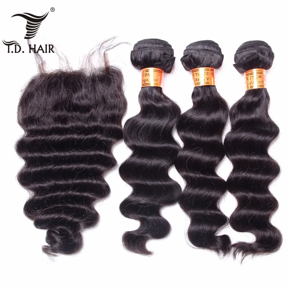TD Hair Loose Wave Hair Bundle Weave with Lace Closure Weaving Human Hair Remy Brazilian 3/4 Pieces Hair Bundles With Closure
TD Hair Loose Wave Hair Bundle Weave with Lace Closure Weaving Human Hair Remy Brazilian 3/4 Pieces Hair Bundles With Closure