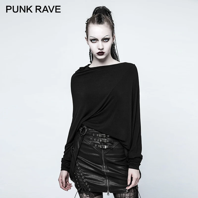 PUNK RAVE Women Punk Rock Street Daily T-shirt Gothic Black Girls Fashion T-shirt Elasticity Knit Korean Tops Tees
PUNK RAVE Women Punk Rock Street Daily T-shirt Gothic Black Girls Fashion T-shirt Elasticity Knit Korean Tops Tees