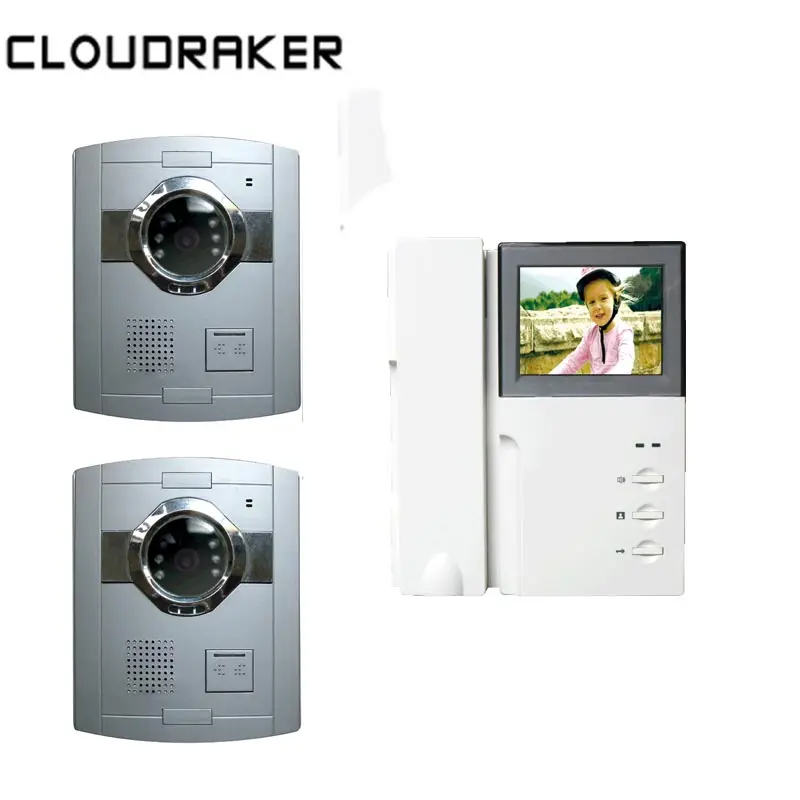CLOUDRAKER Wired Video Intercom 1x 4.3 Inch Monitor with 2x Video Door Phone Camera IR Night Vision Unlock
CLOUDRAKER Wired Video Intercom 1x 4.3 Inch Monitor with 2x Video Door Phone Camera IR Night Vision Unlock