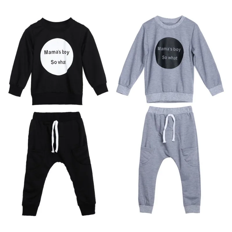 2pcs/set Born Kids Mamas Boy So What Letter Printed Toddler Infant Kids Baby Boy Clothes T-shirt Tops & Pants Outfits New
2pcs/set Born Kids Mamas Boy So What Letter Printed Toddler Infant Kids Baby Boy Clothes T-shirt Tops & Pants Outfits New