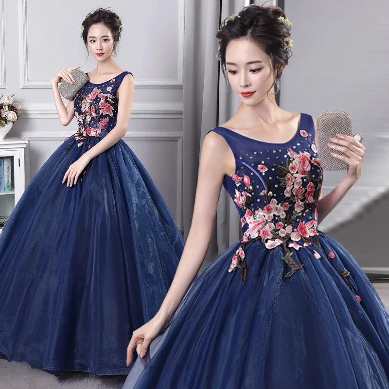 100%real navy blue embroidery princess ball gown medieval dress Renaissance Gown queen Victoria/Antoinette/ball gown/Belle Ball
100%real navy blue embroidery princess ball gown medieval dress Renaissance Gown queen Victoria/Antoinette/ball gown/Belle Ball