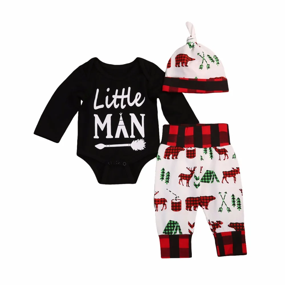 2pcs Newborn Baby Clothing Toddler Little Man Black Solid Tops Romper+Cartoon Deer Bear Print Pants Baby Clothing Sets
2pcs Newborn Baby Clothing Toddler Little Man Black Solid Tops Romper+Cartoon Deer Bear Print Pants Baby Clothing Sets