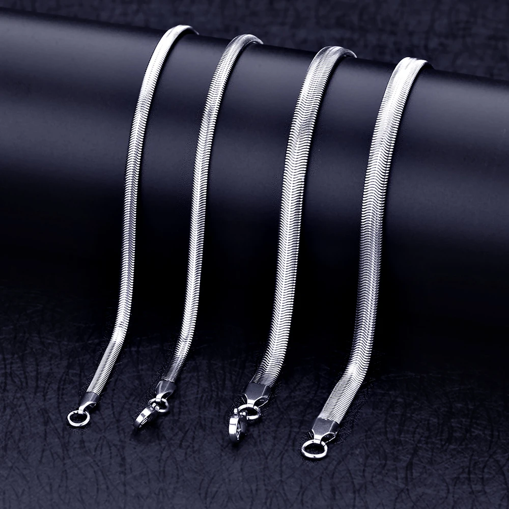 Wholesale 4MM 6MM 316L Titanium Steel Flat Snake Chain Necklace Fashion Unisex Jewelry Long 20-28inches Christmas Gift
Wholesale 4MM 6MM 316L Titanium Steel Flat Snake Chain Necklace Fashion Unisex Jewelry Long 20-28inches Christmas Gift