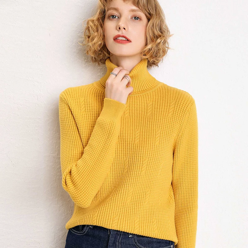 Фото Женский кашемировый свитер adohon вязаный пуловер высокого качества | Водолазки (4000031824351)