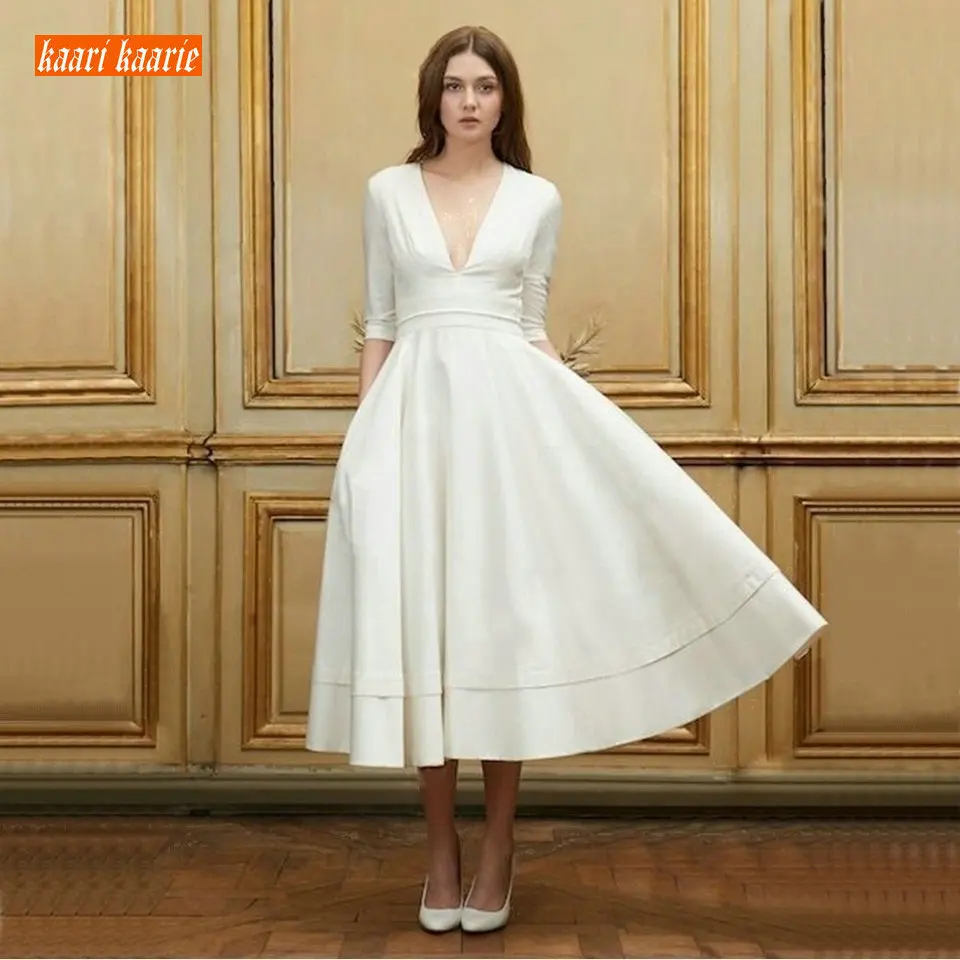 Luxury Boho Ivory Wedding Gowns 2019 Elegant Wedding Dress Women Party Bohemian V-Neck Zipper Stretch Fabric rural Bride Dresses
Luxury Boho Ivory Wedding Gowns 2019 Elegant Wedding Dress Women Party Bohemian V-Neck Zipper Stretch Fabric rural Bride Dresses