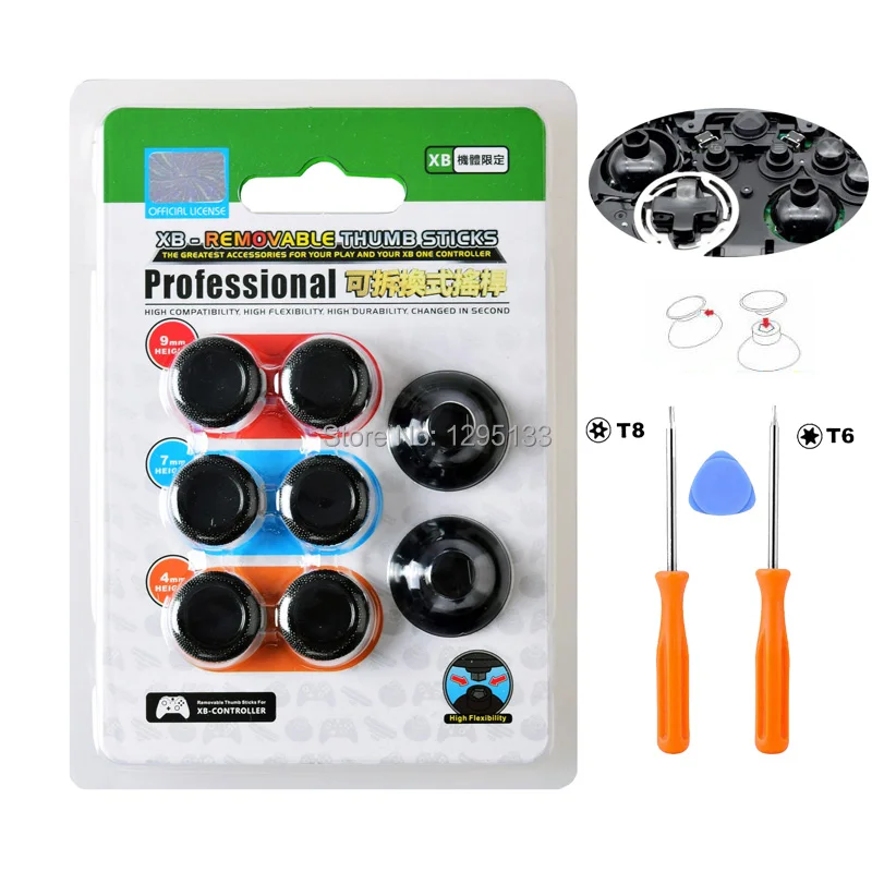 Enhanced Removable Thumbsticks Thumb Stick Joystick Caps Covers Custom Grips for Xbox one Slim x Elite Controller (4)