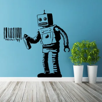 ZN Banksy Vinyl Wall Decal Robot Graffiti Wall sticker Art Home Living room bedroom Decorative murals
ZN Banksy Vinyl Wall Decal Robot Graffiti Wall sticker Art Home Living room bedroom Decorative murals