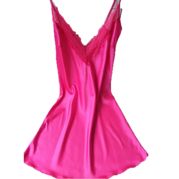 Ladies Sexy Lace Silk Satin Nightgown V-Neck Spaghetti Strap Sexy lingerie Nighties For Women Sleepwear Chemise Robes Nightdress
Ladies Sexy Lace Silk Satin Nightgown V-Neck Spaghetti Strap Sexy lingerie Nighties For Women Sleepwear Chemise Robes Nightdress
