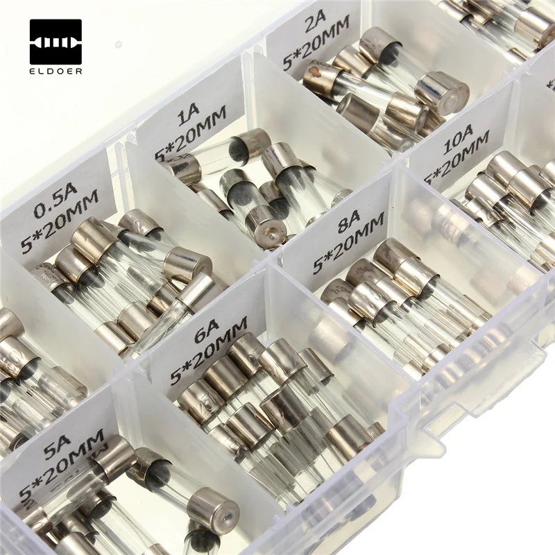 New 5x20mm Electrical Assorted Fuse 100Pcs Glass Fuse Electrical Amp Fast-blow Assorted Kit 0.2A 0.5A 1A 2A 3A 5A 6A 8A 10A 15A
New 5x20mm Electrical Assorted Fuse 100Pcs Glass Fuse Electrical Amp Fast-blow Assorted Kit 0.2A 0.5A 1A 2A 3A 5A 6A 8A 10A 15A