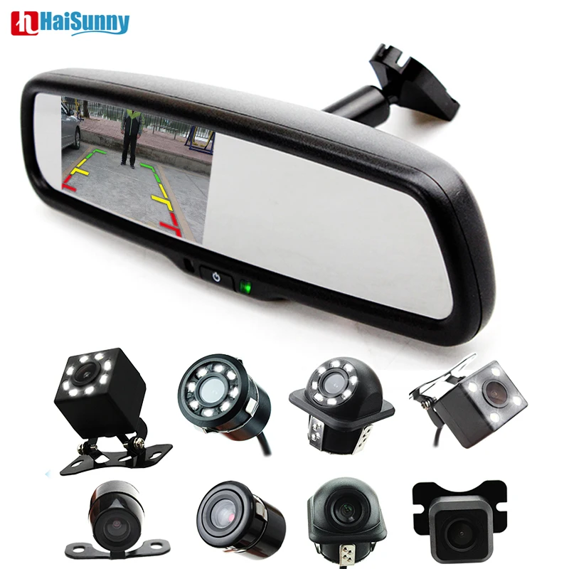HaiSunny 4.3" TFT LCD Car Interior Mirrors Rearview Mirror Monitor with Original Bracket and LED Night vision Rear view camera
HaiSunny 4.3" TFT LCD Car Interior Mirrors Rearview Mirror Monitor with Original Bracket and LED Night vision Rear view camera