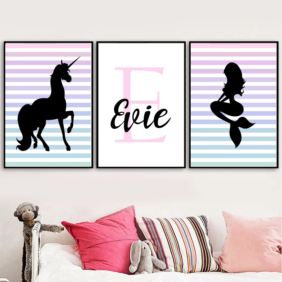 Cartoon Custom Unicorn Mermaid Wall Art Canvas Painting Nordic Posters And Prints Wall Pictures Baby Kids Room Nursery Decor
Cartoon Custom Unicorn Mermaid Wall Art Canvas Painting Nordic Posters And Prints Wall Pictures Baby Kids Room Nursery Decor