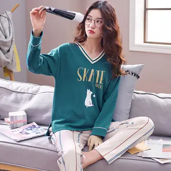 New arrival 2018 Women Cotton Pyjamas Women Girl Pajamas Sets Cartoon Autumn Sleepwear Pajamas for women Long-Sleeved Tracksuit
New arrival 2018 Women Cotton Pyjamas Women Girl Pajamas Sets Cartoon Autumn Sleepwear Pajamas for women Long-Sleeved Tracksuit