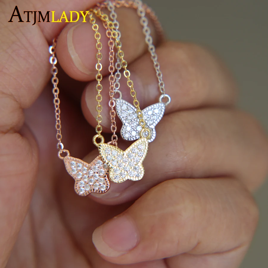 Trendy Girls cz ZIRCONIA Pendants Necklaces Fashion Jewelry Cubic Zircon Paved Butterfly Necklace For Women Gift 3 colors
Trendy Girls cz ZIRCONIA Pendants Necklaces Fashion Jewelry Cubic Zircon Paved Butterfly Necklace For Women Gift 3 colors