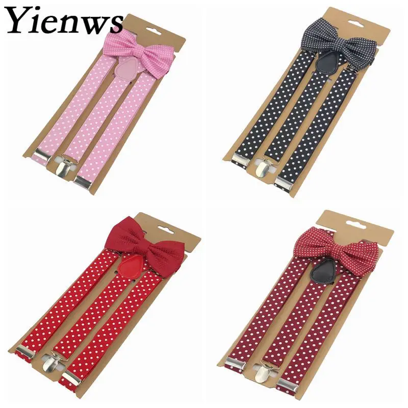 Yienws Bow Tie Suspenders for Women Dot Bowtie Braces 3 Clip Pants Suspenders Men Wedding Party Pink Black Bretels YiA100
Yienws Bow Tie Suspenders for Women Dot Bowtie Braces 3 Clip Pants Suspenders Men Wedding Party Pink Black Bretels YiA100