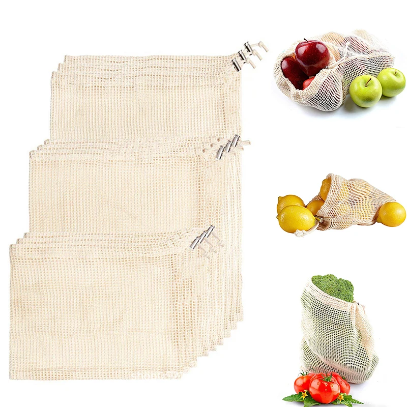 1PC Reusable Cotton Vegetable Bags Home Kitchen Fruit And Vegetable Storage Mesh Bags With Drawstring Machine Washable 3 Size
1PC Reusable Cotton Vegetable Bags Home Kitchen Fruit And Vegetable Storage Mesh Bags With Drawstring Machine Washable 3 Size
