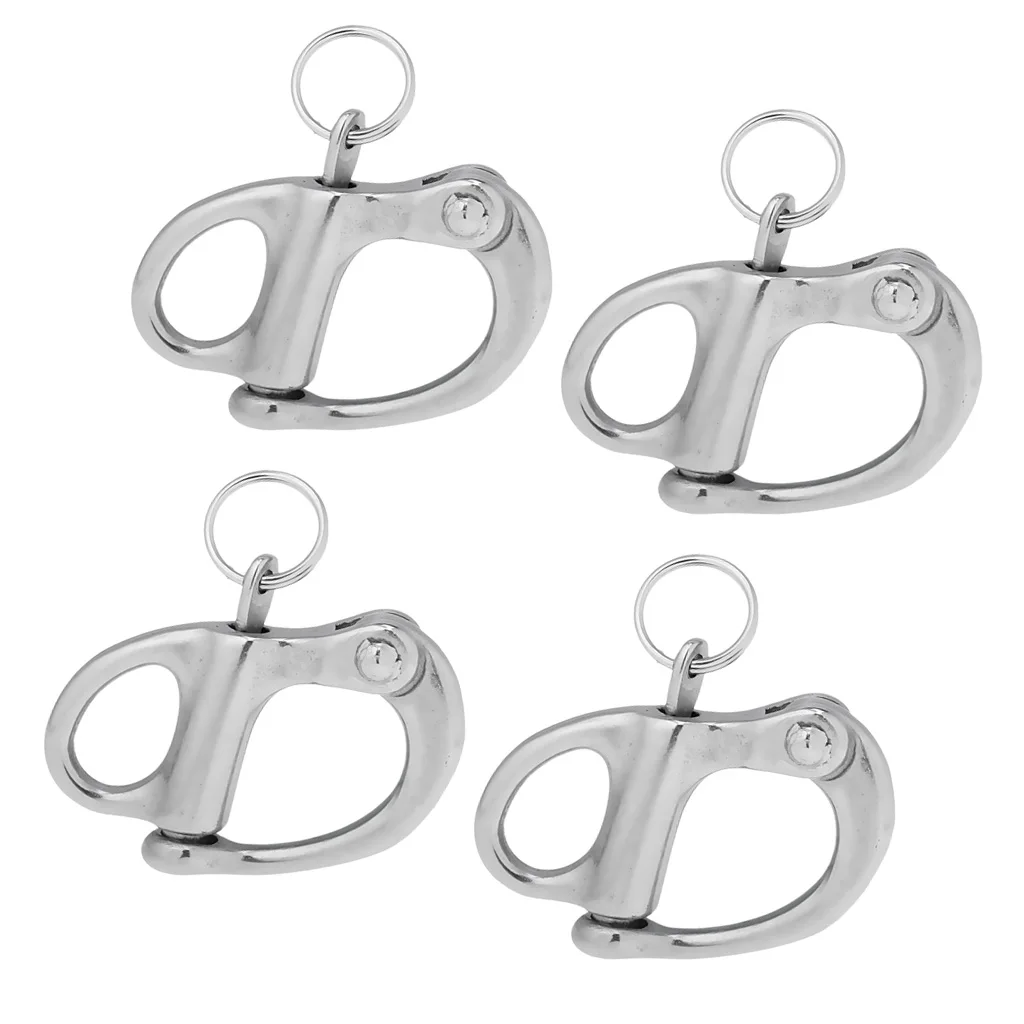 4 Pieces 32mm 304 Stainless Steel Swivel Snap Shackle for Kayak Canoe Baot Yacht