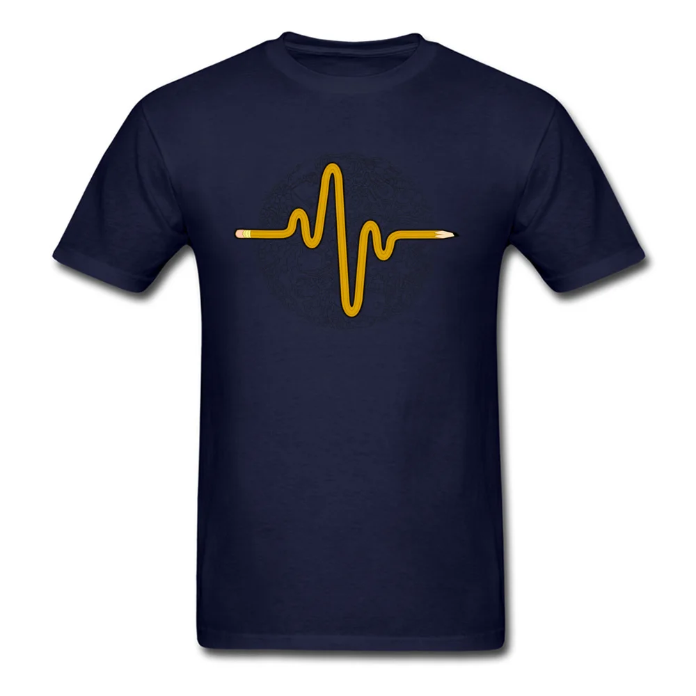 Pencil Pulse 100% Cotton Camisa Tops Shirts High Quality Short Sleeve Men's T Shirt Normal Autumn Tees O-Neck Wholesale Pencil Pulse navy
