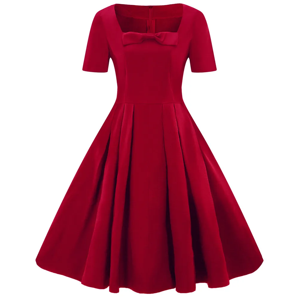 Plus Size Female Retro Vestido De Festa 3xl 4xl Big Size Youthful Midi Evening Gown Vintage Square Neck Short Sleeve Swing Dress
Plus Size Female Retro Vestido De Festa 3xl 4xl Big Size Youthful Midi Evening Gown Vintage Square Neck Short Sleeve Swing Dress