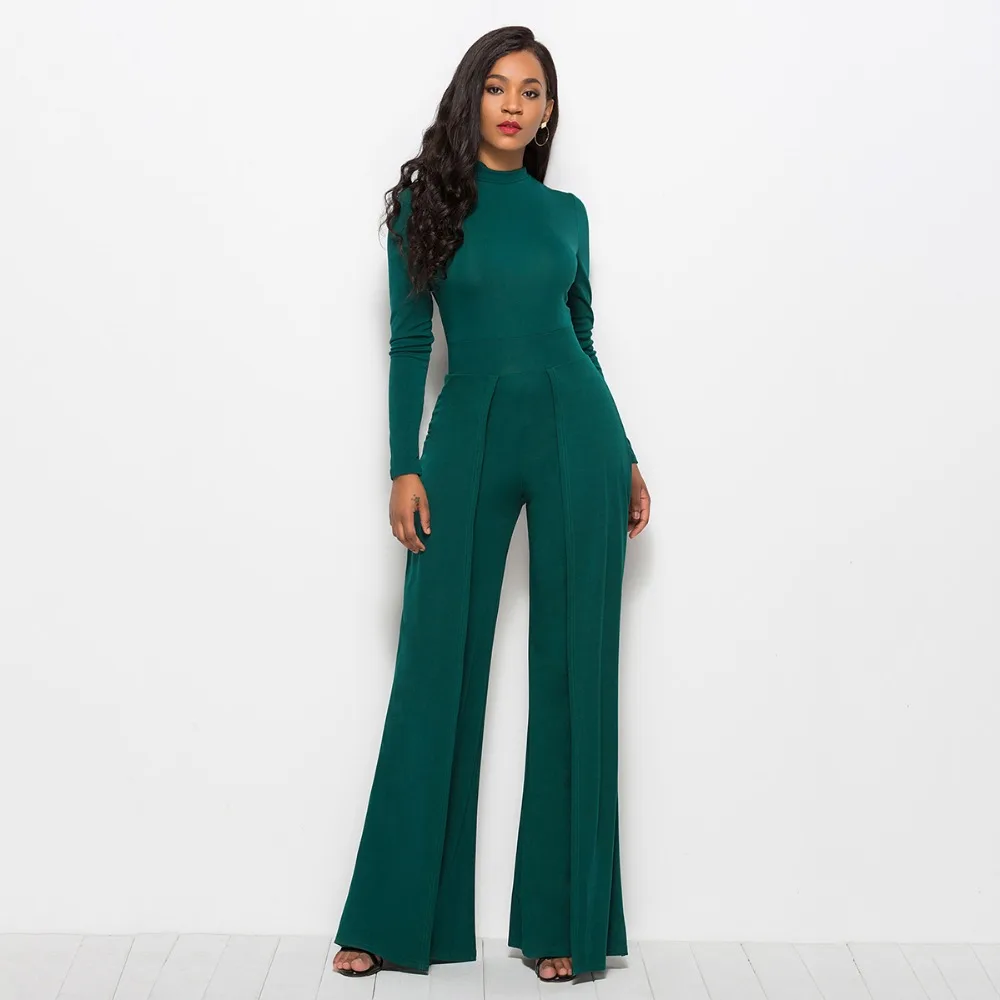 FK1583 Lady Autumn Winter Long Sleeve Jumpsuits Overalls Half Turtleneck Solid color Slim Fit Tops Wide Legging One Piece Romper
FK1583 Lady Autumn Winter Long Sleeve Jumpsuits Overalls Half Turtleneck Solid color Slim Fit Tops Wide Legging One Piece Romper