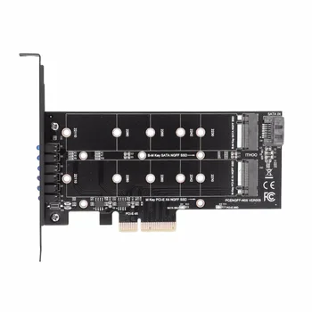 PCI-E 4X To NGFF SSD Adapter Card B-key+M-key M.2 NGFF+NVME Adapter Card Dual Interface PCI Express Adapter Card
PCI-E 4X To NGFF SSD Adapter Card B-key+M-key M.2 NGFF+NVME Adapter Card Dual Interface PCI Express Adapter Card