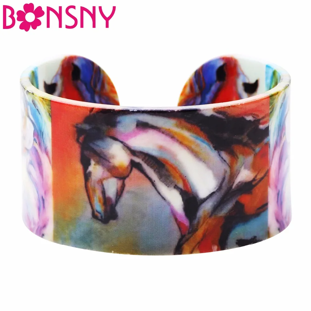 Bonsny Acrylic Wide Running Horse Pattern Bangles Bracelet Fashion Animal Jewelry For Women Girls Gift Party Decoration Original
Bonsny Acrylic Wide Running Horse Pattern Bangles Bracelet Fashion Animal Jewelry For Women Girls Gift Party Decoration Original