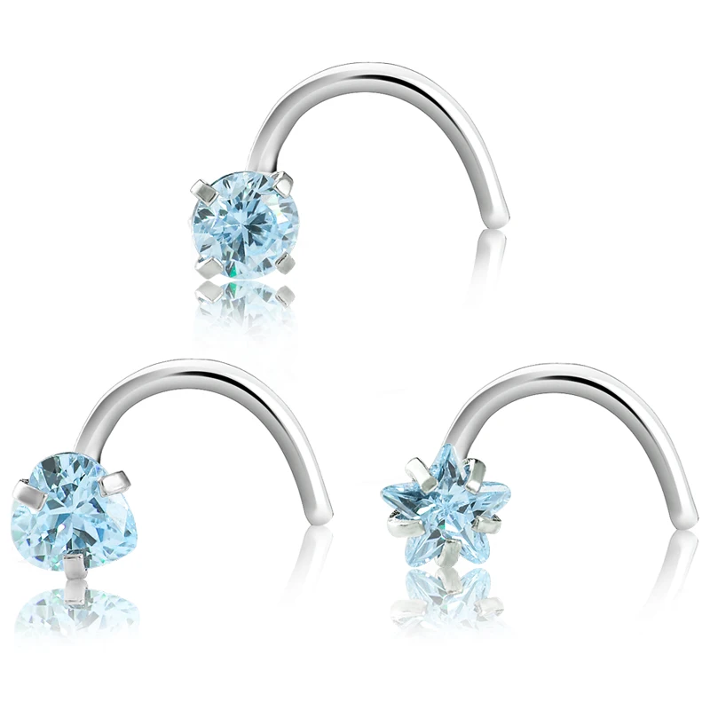 SHUANGR 3Pcs Crystal Surgical Steel Nose Ring Piercing Nez Lip Ear Nose Pink Blue Cubic Zircon Ring Earrings Body Jewelry
SHUANGR 3Pcs Crystal Surgical Steel Nose Ring Piercing Nez Lip Ear Nose Pink Blue Cubic Zircon Ring Earrings Body Jewelry
