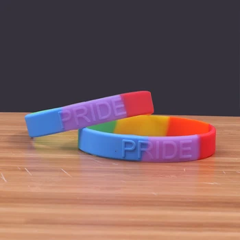 High Quality LGBT Rainbow Flag Silicone Bracelets Good Fashion Item Silicon Bileklik Popular Wristband Trendy Band
High Quality LGBT Rainbow Flag Silicone Bracelets Good Fashion Item Silicon Bileklik Popular Wristband Trendy Band