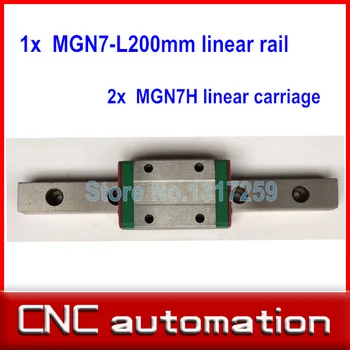 New Miniature Linear Guide MGN7 L 200mm guideway + 2pcs MGN7H Long blocks carriage
New Miniature Linear Guide MGN7 L 200mm guideway + 2pcs MGN7H Long blocks carriage