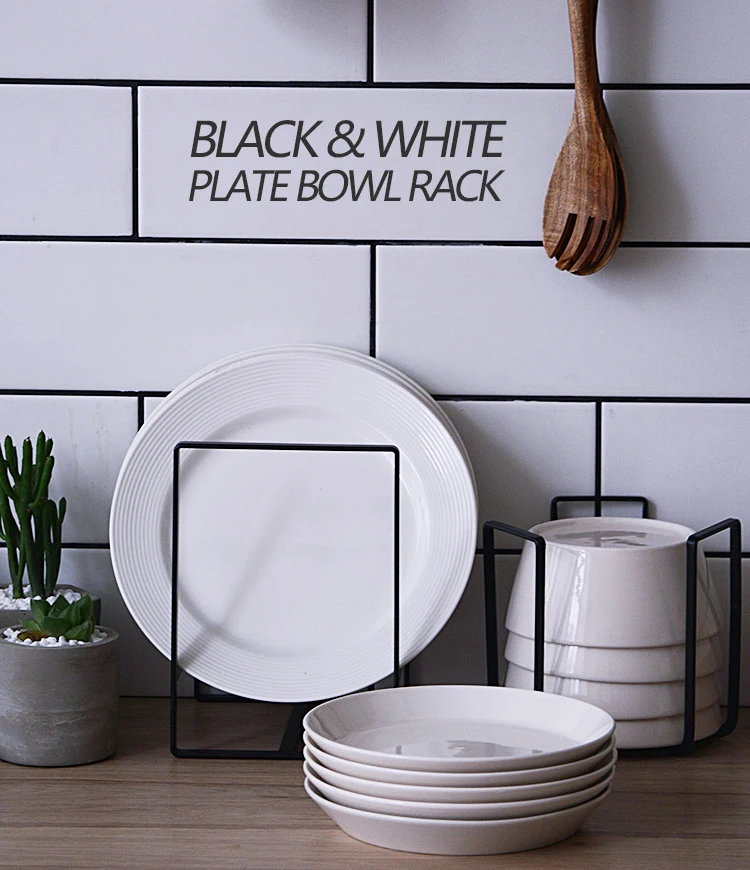 Dish-Drainer-Draining-Plate-Rack-Kitchen-Bowl-Cups-Mug-Organizer-Cucina-Holder-Black-White-Iron-Storage-Knife-Shelf-Organization-019