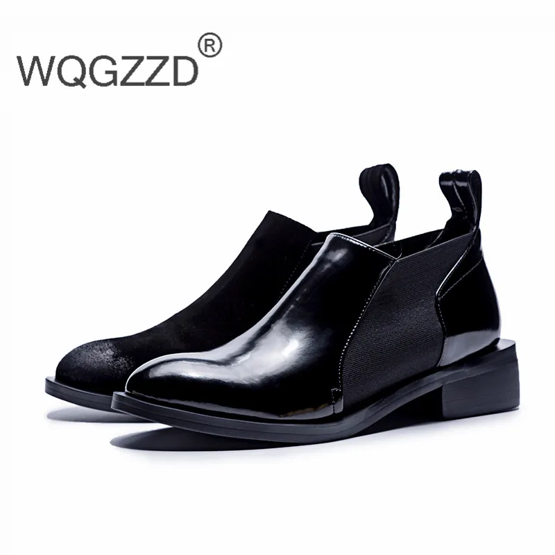 Luxury brand shoes women ankle boots genuine leather women chelsea boots square heels black round toe women causal shoes mujer
Luxury brand shoes women ankle boots genuine leather women chelsea boots square heels black round toe women causal shoes mujer