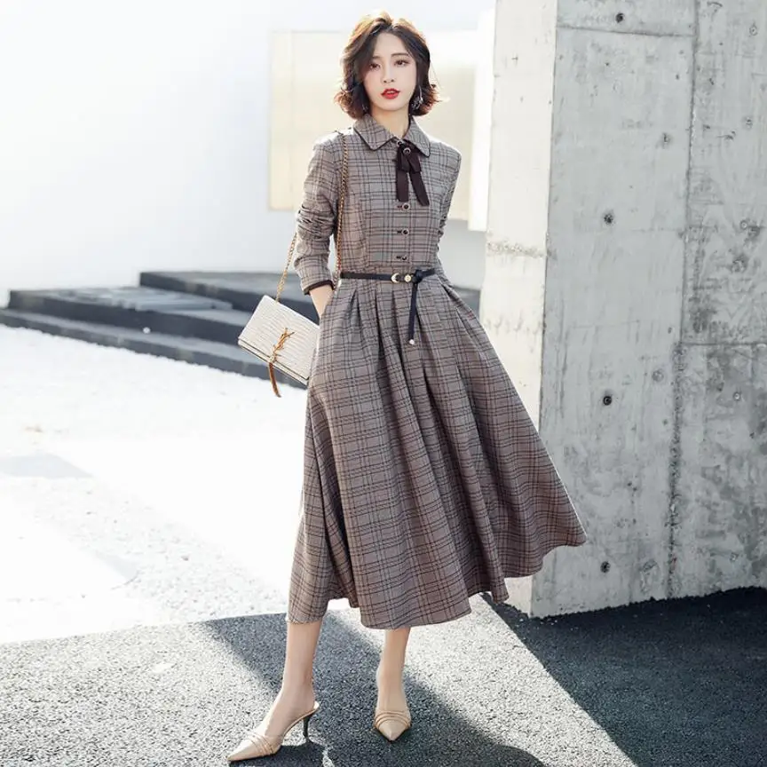 New arrival Fashion brand retro plaid stitching thicker dress female retro style high waist diamond buttons dress wq1946
New arrival Fashion brand retro plaid stitching thicker dress female retro style high waist diamond buttons dress wq1946