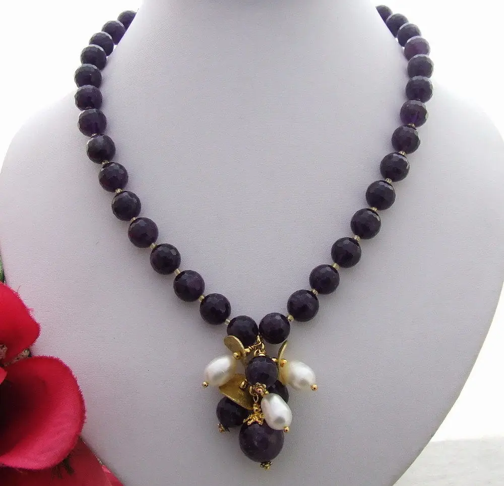 Women's 18" White Pearl Amethst Necklace
Women's 18" White Pearl Amethst Necklace