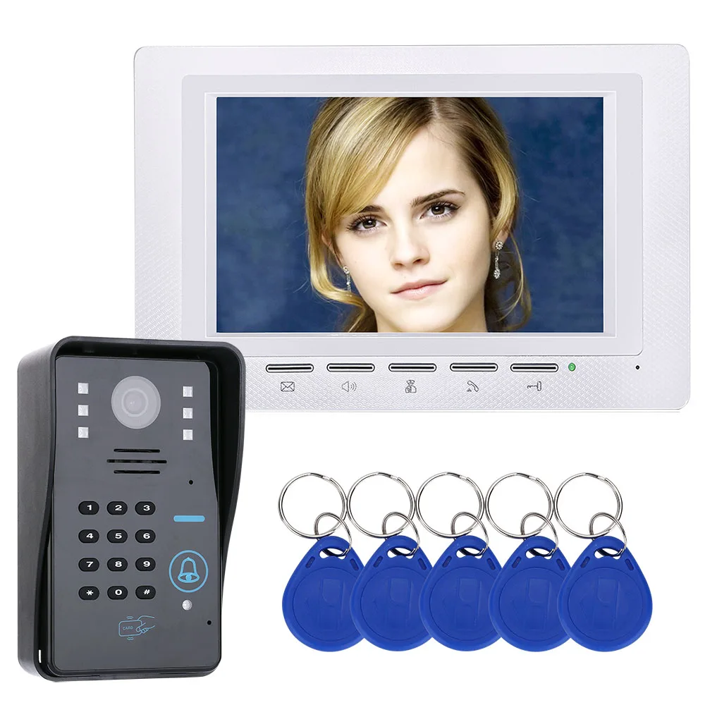 Система внутренней связи MOUNTAINONE Wth IR Camera 7 "TFT RFID пароль видео домофон 1000 ТВ линия
