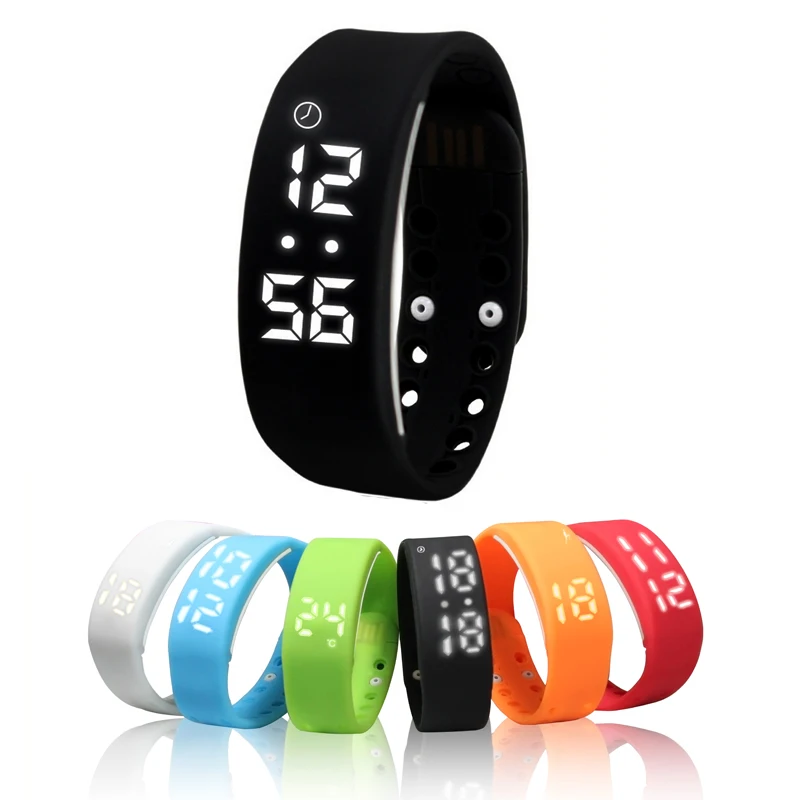 

W2 Smart band Bracelet Time Display Smart Watch with Calorie 3D Pedometer Temperature Sleep Monitor Waterproof Wristband wach