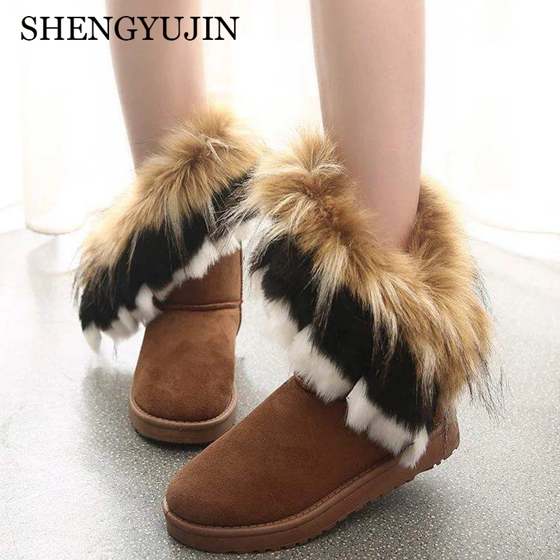 SHENGYUJIN plus size 36~42 !!! New Winter thick snow boots ladies tube cotton boots casual long hair fashion snow boots fox fur
SHENGYUJIN plus size 36~42 !!! New Winter thick snow boots ladies tube cotton boots casual long hair fashion snow boots fox fur