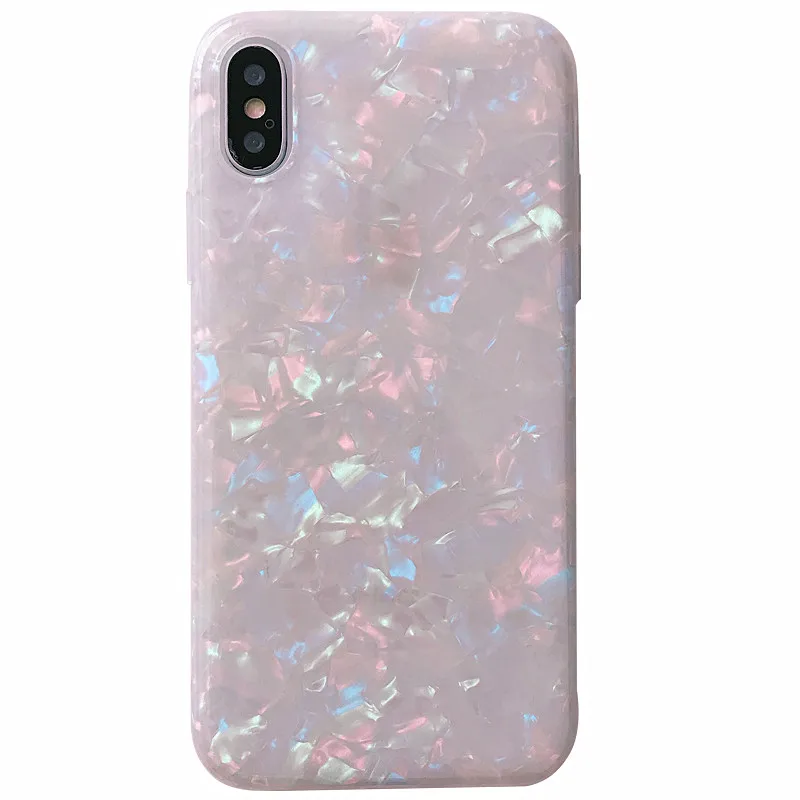 LUDI Half-transparent Glitter Conch Shell Phone Case For iphone 6S Case For iphone X 6 7 8 Plus Phone Bag Lovely Funny Coque 6
