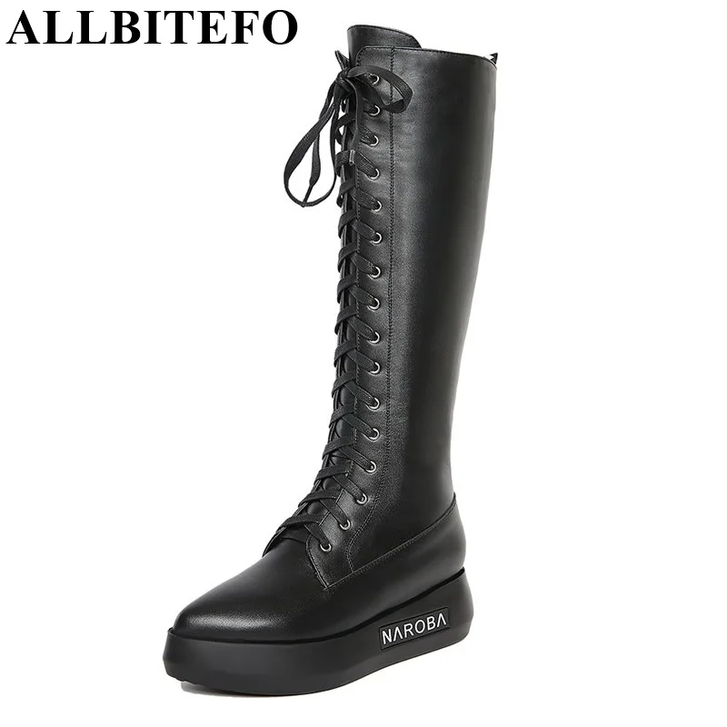 ALLBITEFO genuine leather wedges heel platform women boots fashion casual flat platform winter snow boots knee high boots
ALLBITEFO genuine leather wedges heel platform women boots fashion casual flat platform winter snow boots knee high boots