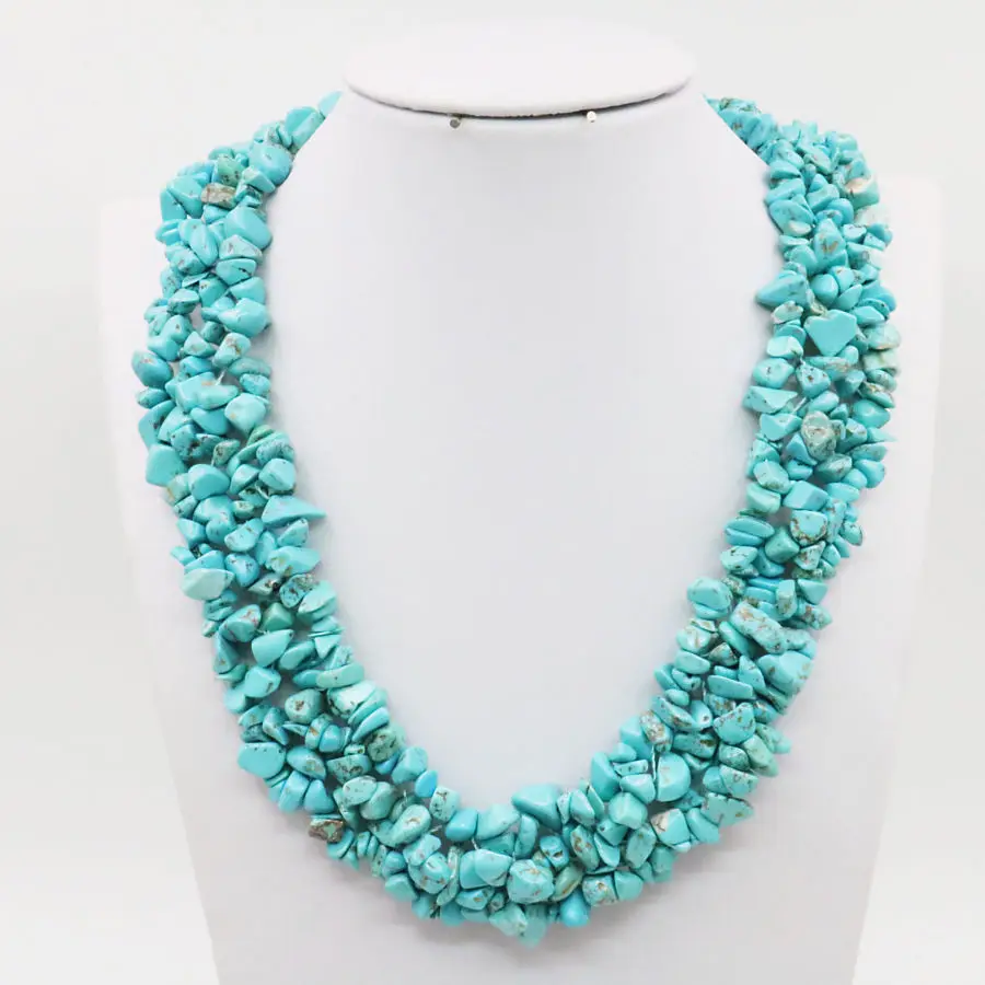 Special Irregular Blue Turkey Stone 3Rows Necklace Chain Jewelry Party Wedding Handmade Girl Gifts 18inch Lucky Wholesale Price
Special Irregular Blue Turkey Stone 3Rows Necklace Chain Jewelry Party Wedding Handmade Girl Gifts 18inch Lucky Wholesale Price