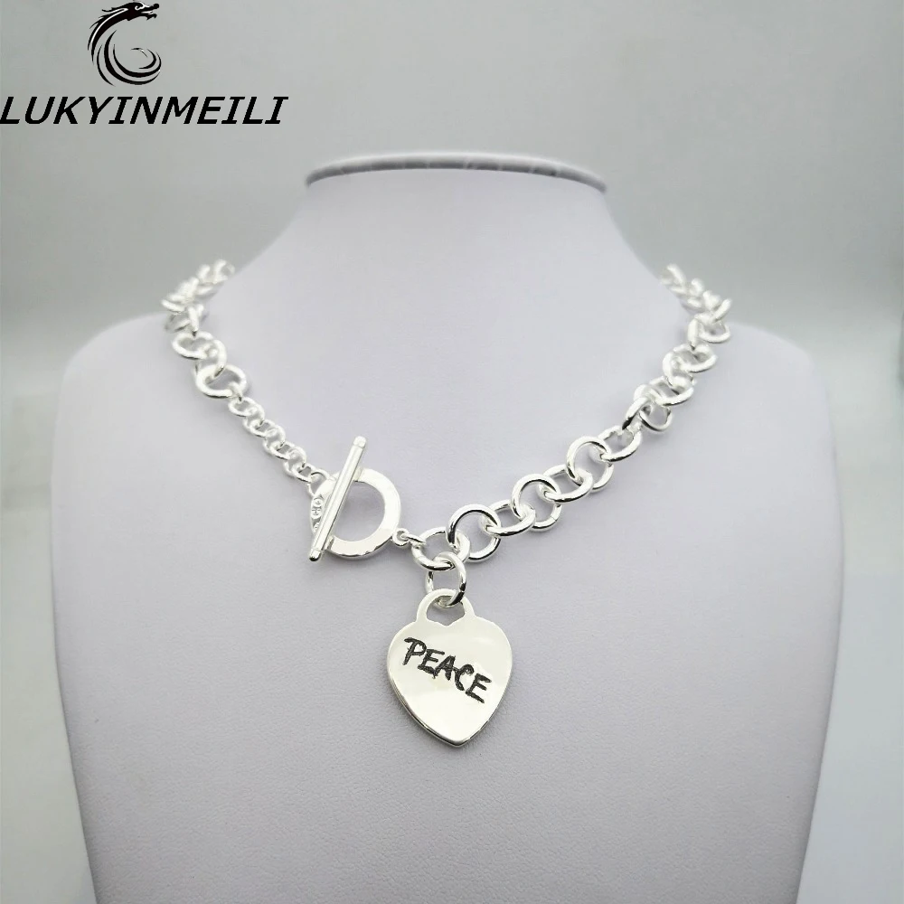 TIFF 1:1 s 925 sterling silver necklace heart pendant English alphabet fashion trend ladies jewelry fresh Europe
TIFF 1:1 s 925 sterling silver necklace heart pendant English alphabet fashion trend ladies jewelry fresh Europe