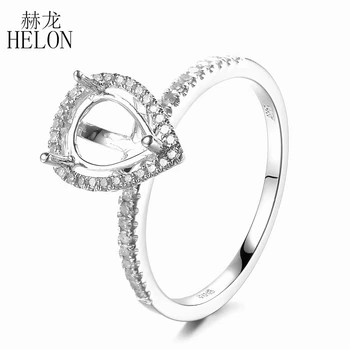 HELON 925 Sterling Silver 8x6mm Pear Cut Semi Mount 100% Genuine Natural Diamonds Engagement Weddding Women Fine Jewelry Ring
HELON 925 Sterling Silver 8x6mm Pear Cut Semi Mount 100% Genuine Natural Diamonds Engagement Weddding Women Fine Jewelry Ring