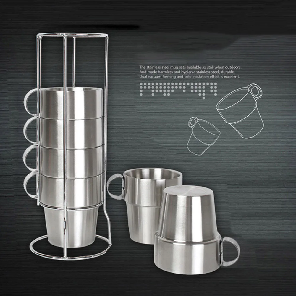 Newly 6 Pcs/Set Stainless Steel Insulated Cups Coffee Mugs Double Layer Heat Insulation Kit VA88
Newly 6 Pcs/Set Stainless Steel Insulated Cups Coffee Mugs Double Layer Heat Insulation Kit VA88