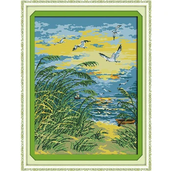 Joy Sunday Seaside sunrise Counted DMC 14CT 11CT Pattern Printed on Canvas Cross Stitch kits Needlework Embroidery Sets
Joy Sunday Seaside sunrise Counted DMC 14CT 11CT Pattern Printed on Canvas Cross Stitch kits Needlework Embroidery Sets