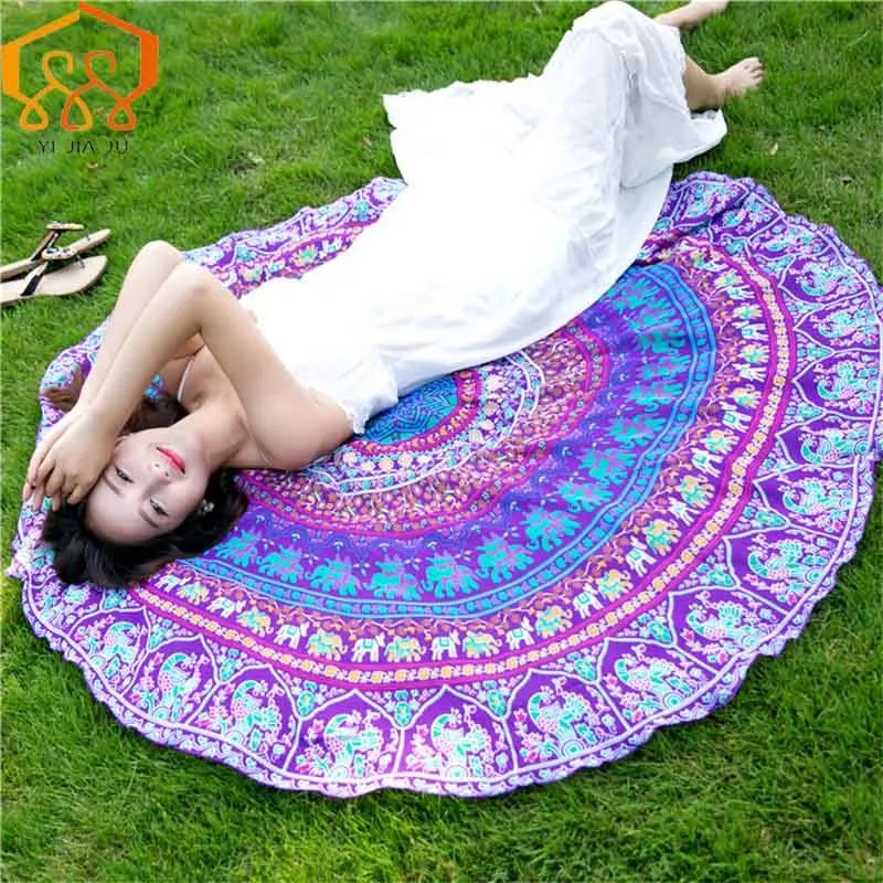 150CM Round Beach Towel Female Shawl Decorated Wall Hanging Yoga Mat Blanket Sleeping Pad Large Reactive Printing Beach Towels 
150CM Round Beach Towel Female Shawl Decorated Wall Hanging Yoga Mat Blanket Sleeping Pad Large Reactive Printing Beach Towels