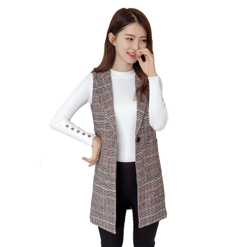 Plaid Vest Jacket Women 2018 New Spring Autumn Fashion Sleeveless Blazers Casual Tops Plus size Slim Waistcoat Female N273
Plaid Vest Jacket Women 2018 New Spring Autumn Fashion Sleeveless Blazers Casual Tops Plus size Slim Waistcoat Female N273